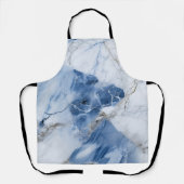 Tablier marbre bleu abstrait motif côtier (Recto)