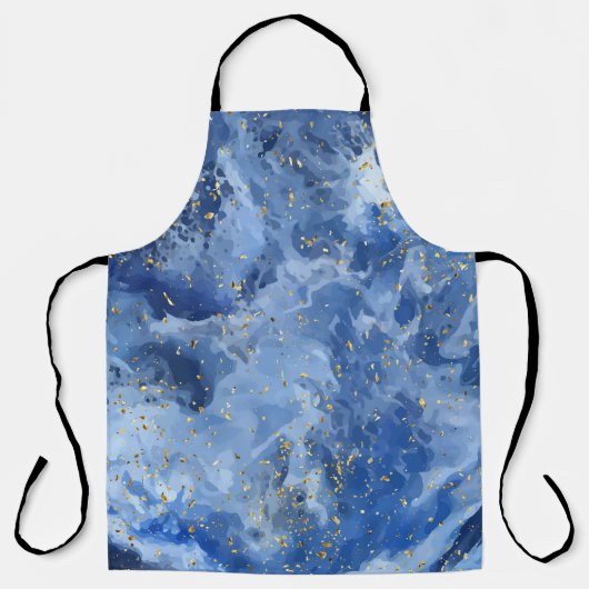 Tablier Marbre bleu et texture or (Recto)