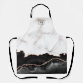 Tablier Marbre de luxe Agate noir Or Parties scintillant M (Recto)