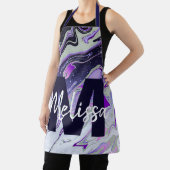 Tablier Marbre de parties scintillant violet personnalisé (Insitu)