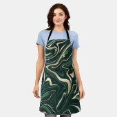 Tablier Marbre d'or noir vert émeraude #3 (Faux Foil) (Porté)