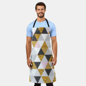 Tablier Marbre doré, texture géométrique transparente (Porté)