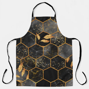 Tablier Marbre hexagone texture transparente avec feuilles