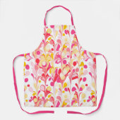 Tablier Marbre rétro Abstrait Motif rose rouge jaune (Recto)