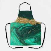 Tablier Marbre Vert Cool Or Paillettes (Recto)