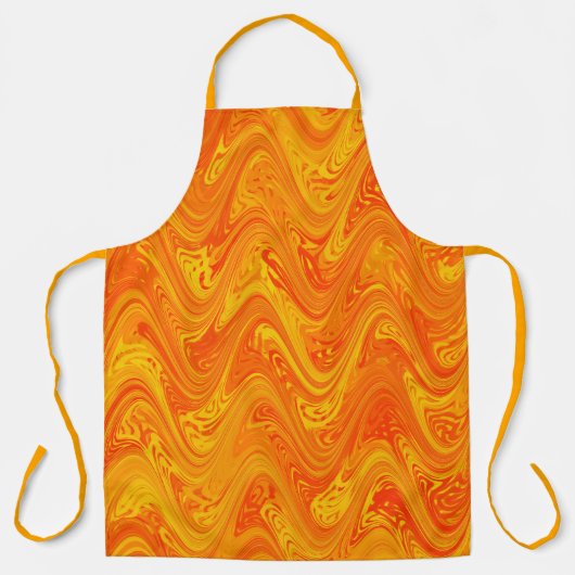 Tablier Marbrure Orange Jaune Rouge Motif (Recto)