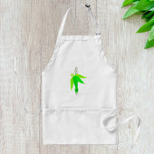 Tablier Marche en bambou vert avec Feuilles tropicaux