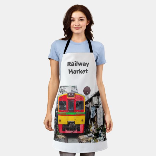 Tablier Marché ferroviaire Mae Klong Vintage Thaïlande Ret (Porté)