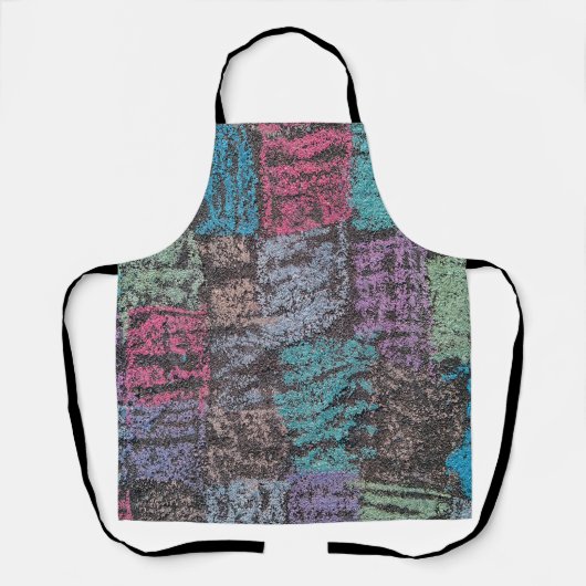 Tablier Marche sur le trottoir art en jaune blanc violet (Recto)