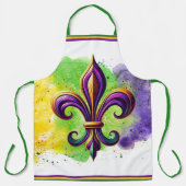 Tablier Mardi Gras Fleur de lis coloré (Recto)