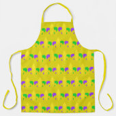 Tablier Mardi Gras Fleur-de-Lis Jaune violet vert (Recto)