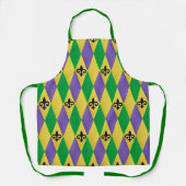Tablier Mardi Gras Harlequin Fleur De Lis Apron (Recto)