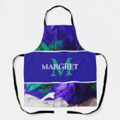 Tablier Mardi Gras monogramme initial sur la graisse viole (Recto)