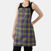 Tablier Mardi Gras Tartan Apron violet vert or (Insitu)
