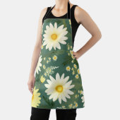 Tablier Marguerites Romantiques Sur Vert (Insitu)