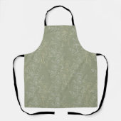 Tablier Marguerites rustiques sur Sage Green, luxe botaniq (Recto)