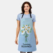 Tablier Mariage Anniversaire Bénédictions Bouquet de margu (Porté)