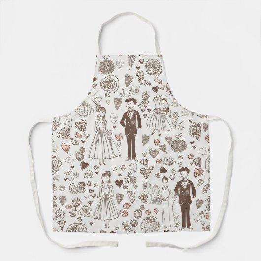 Tablier Mariage Apron pour la mariée et la chambre moderne (Recto)