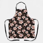 Tablier Mariage Black Blush Rose Gold Floral (Recto)