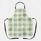 Tablier Mariage Champêtre Vert Crème à Carreaux (Recto)