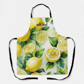 Tablier Mariage moderne citron bleu floral script shower d (Recto)