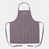 Tablier Mariage Monogramme Rayures Prune (Recto)