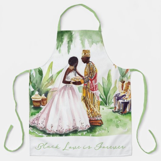 Tablier Mariage noir (Recto)