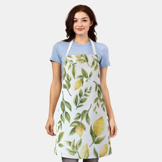 Tablier Mariage Sorrento Méditerranéen au Citron Jaune (Porté)