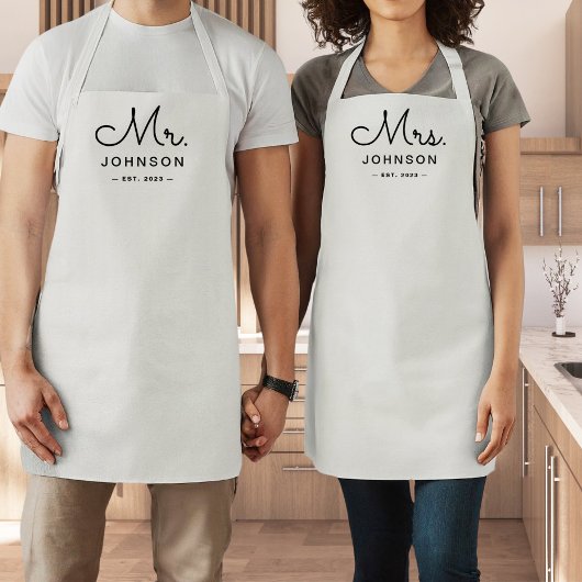 Tablier Mariée nouvellement mariée Blanc personnalisé