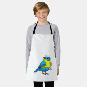 Tablier Mariée oiseau avec une couronne de fleurs (Porté)