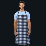 Tablier Marine Bleu Classique En vichy Vérifier Plaid<br><div class="desc">Tendance estivale moderne,  pique-nique en vichy motif tartan plaid dans les couleurs bleu marine et blanc.</div>