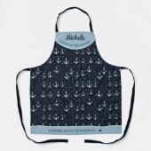 Tablier Marine bleu élégant ancre motif personnalisé (Recto)