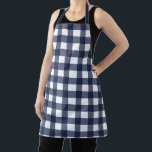 Tablier Marine Bleu Grand Classique En vichy Vérifier Plai<br><div class="desc">Tendance estivale moderne,  pique-nique en vichy motif tartan plaid dans les couleurs bleu marine et blanc.</div>