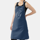 Tablier Marine bleu mignon casquette et script chef person (Insitu)