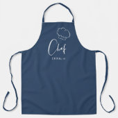 Tablier Marine bleu mignon casquette et script chef person (Recto)