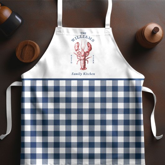 Tablier Marine côtière de homard En vichy Apron