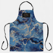 Tablier Marine Gold Waves Salon de beauté Monogramme (Recto)