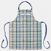 Tablier Marine rose Lumière Vert Preppy Madras (Recto)