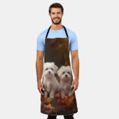 Tablier Marionnette maltaise Automne Citrouille délice (Porté)