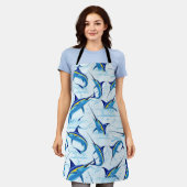 Tablier Marlin Bleu Jaillissant de l'Océan (Porté)
