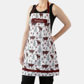 Tablier Maroon Buffalo Plaid Longhorn Motif (Insitu)