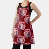 Tablier Maroon Pink Lion Head Design  (Insitu)