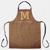 Tablier Marque Cuir Brun Rustique Nom Écriture Moderne (Recto)