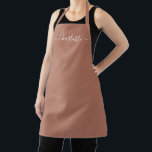 Tablier Marque-page personnalisé rose poudré écriture scri<br><div class="desc">Tablier de cuisine personnalisé en rose poudré avec texte de script moderne, monogramme uni de couleur unie, rose poudré et texte blanc élégant et chic. Personnalisez-le avec un nom, une citation, une phrase ou un texte. Idéal pour les cuisiniers, les chefs, la poterie, la céramique, les travaux manuels, la cuisine,...</div>