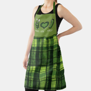 Tablier marrante paix amour pickles mot art
