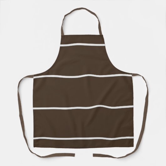 Tablier Marron Blanc Rayure Horizontale Cuisine Chef (Recto)