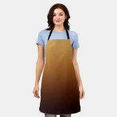 Tablier Marron Chocolat Doré Couleurs Chaudes (Porté)