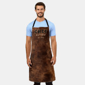 Tablier Marron Rustique Chef Cuisine Occidentale Typograph (Porté)