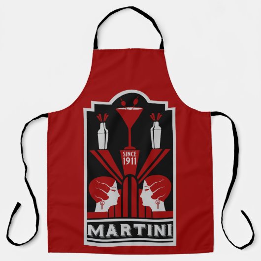 Tablier Martini vintage Art déco (Recto)
