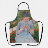 Tablier Mary Cassatt - Fille couture dans un jardin (Recto)